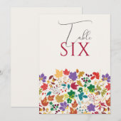 Spring Mustard Meadow Flower Wedding Table Number Einladung (Vorne/Hinten)