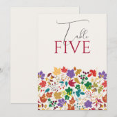 Spring Mustard Meadow Flower Wedding Table Number Einladung (Vorne/Hinten)