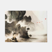 Spring Mystic Fox Misty Mountain Minimalist Zen Fußmatte (Vorderseite)