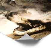 Spring Mystic Fox Misty Mountain Minimalist Zen Poster (Ecke)