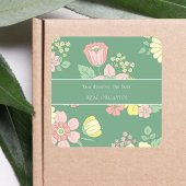 Spring Nature Floral Boho Business Quadratischer Aufkleber