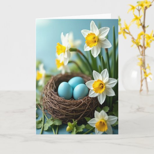 Spring Nest Egg Bloom Art Card Karte (Gelbe Blume)
