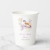 Spring Niedlich Bird Baby Dusche Pappbecher (Rückseite)