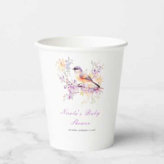 Spring Niedlich Bird Baby Dusche Pappbecher (Vorderseite)