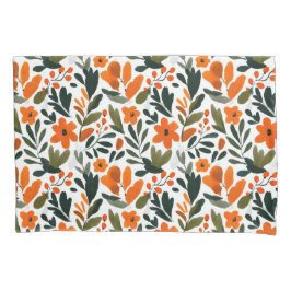 Spring Orange Flowers Chic Elegant Floral Pattern Kissenbezug