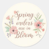 Spring Orders in Bloom Runder Aufkleber (Vorderseite)