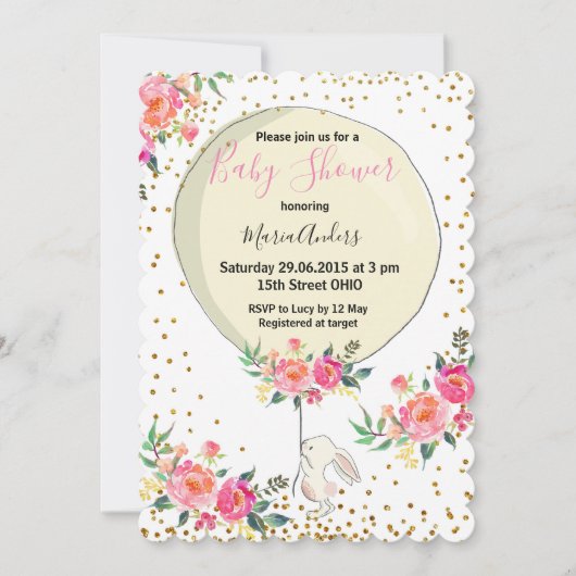 Spring Ost Baby Dusche Einladung (Vorderseite)