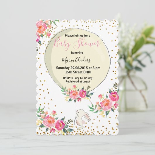 Spring Ost Baby Dusche Einladung (Stehend Vorderseite)