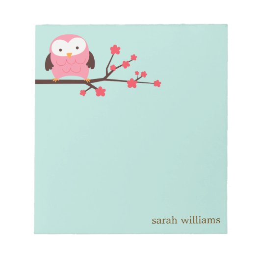 Spring Owl Notepad Notizblock (Vorderseite)