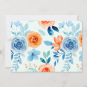 Spring Paint Blue Orange Florals Wedding Vielen Da Einladung (Rückseite)