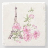 Spring Paris Floral Steinuntersetzer (Vorderseite)