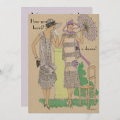 Spring Parisian Flapper Fashion Showdusche Einladung (Vorne/Hinten)