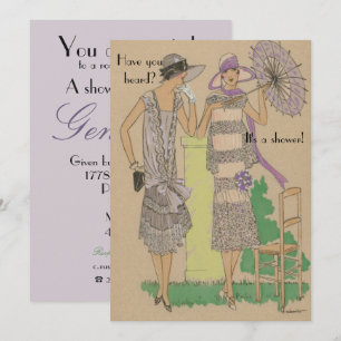 Spring Parisian Flapper Fashion Showdusche Einladung