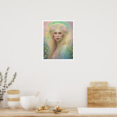 Spring Pastel Art Deco Woman Blond Rose Crown Poster (Küche)