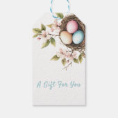 Spring Pastel Bird's Nest Gift Tag Geschenkanhänger (Rückseite)