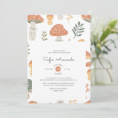 Spring Pastel Cotattcore Mushroom Baby Dusche Einladung (Stehend Vorderseite)