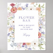 Spring Pastel Floral Brautparty Blume Bar Poster (Vorne)