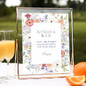 Spring Pastel Floral Brautparty Mimosa Bar Poster