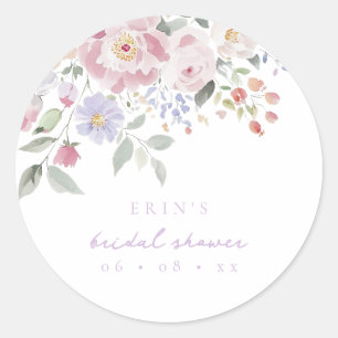 Spring Pastel Floral Brautparty Runder Aufkleber