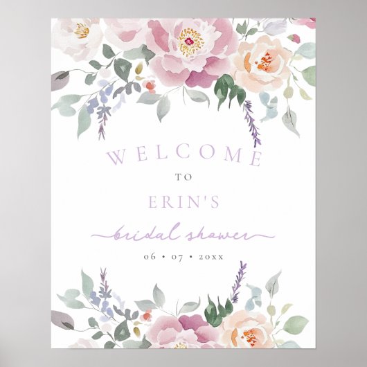 Spring Pastel Floral Brautparty Willkommen Poster (Vorne)