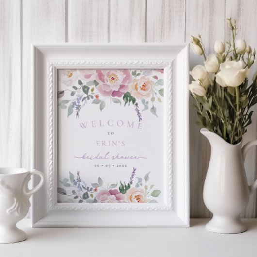 Spring Pastel Floral Brautparty Willkommen Poster