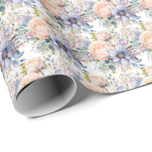 Spring Pastel Floral Geschenkpapier (Rolleneckpunkt)