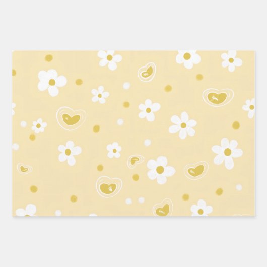 Spring Pastel Floral & Hearts Geschenkpapier Set (Vorderseite 2)