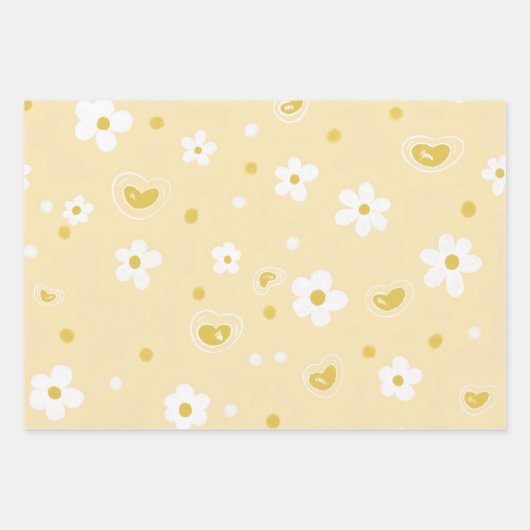 Spring Pastel Floral & Hearts Geschenkpapier Set (Vorderseite 2)