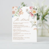 Spring pastel floral wildflower wedding details begleitkarte (Stehend Vorderseite)