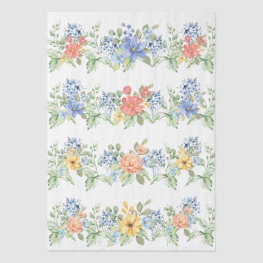 Spring Pastel Florals Decoupage Paper Seidenpapier (Vorderseite)