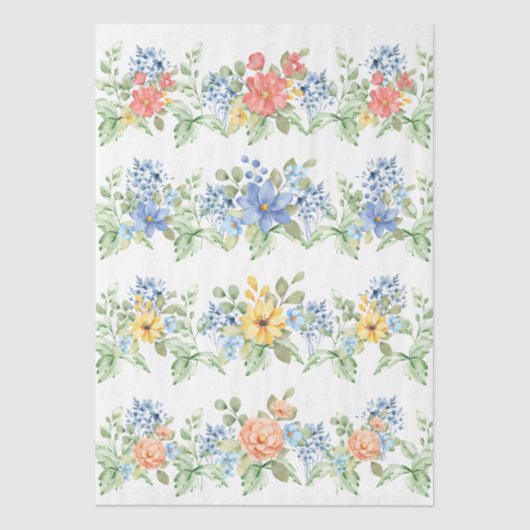 Spring Pastel Florals Decoupage Paper Seidenpapier (Vorderseite)