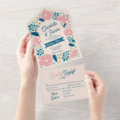 Spring Pastel Petals All in One Wedding Invite All In One Einladung (Abreißen)