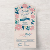 Spring Pastel Petals All in One Wedding Invite Einladung (Innen Boden)