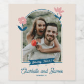 Spring Pastel Petals Save the Date Weinetikett (Einzelnes Label)