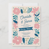 Spring Pastel Petals Wedding Invitation Einladung (Vorderseite)
