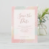 Spring Pastel Pink Moderne Hochzeit Save The Date (Stehend Vorderseite)