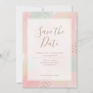 Spring Pastel Pink Moderne Hochzeit Save The Date