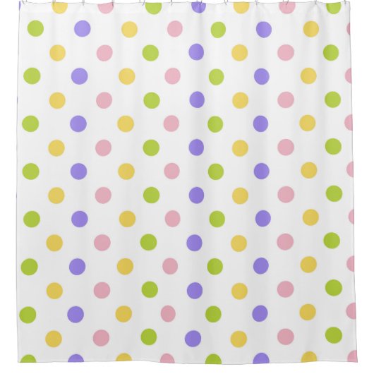 Spring Pastel Polka Dot Pattern Duschvorhang (Vorderseite)