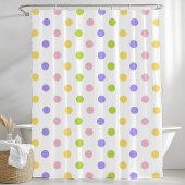 Spring Pastel Polka Dot Pattern Duschvorhang