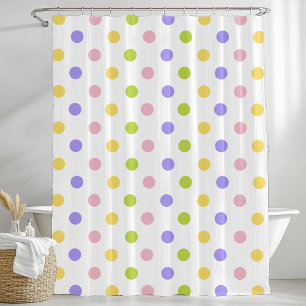Spring Pastel Polka Dot Pattern Duschvorhang