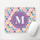 Spring Pastel Polka Dots Muster mit Monogramm Mousepad (Mit Mouse)