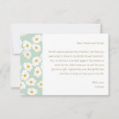 Spring Pastel Sage Blue Daisies Custom Message Dankeskarte (Vorderseite)