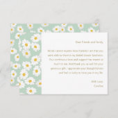 Spring Pastel Sage Blue Daisies Custom Message Dankeskarte (Vorne/Hinten)