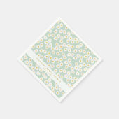 Spring Pastel Sage Daisies Brautparty Custom Serviette (Ecke)