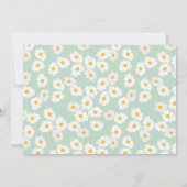 Spring Pastel Sage Green Daisies Baby Foto Birth Ankündigung (Rückseite)