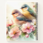 Spring Pastel Sweet Love Birds Blossoms Flowers Notizblock (Rückseite)