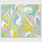 Spring Pastel Wirbel | Abstraktes Marmordesign Geschenkpapier (Flach)