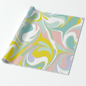 Spring Pastel Wirbel | Abstraktes Marmordesign Geschenkpapier (Ungerollt)