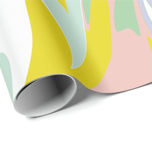 Spring Pastel Wirbel | Abstraktes Marmordesign Geschenkpapier (Rolleneckpunkt)
