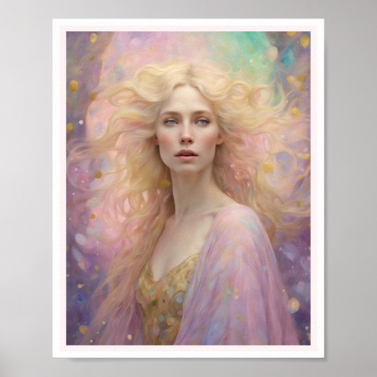 Spring Pastel Woman Blond Haar Poster (Vorne)